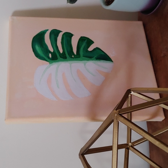 Monstera deliciosa veriegated original painting - Picture 3 of 6